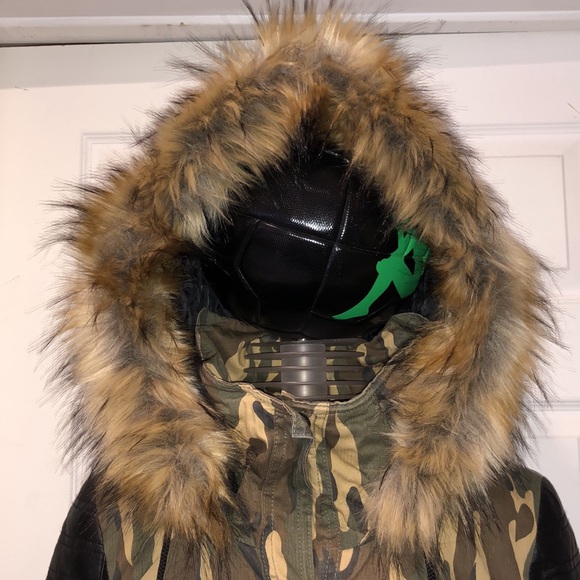 Rockstar & Angels Jackets & Blazers - NWT Rockstar & Angels Removable fur hoodie jacket camouflage army